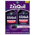 thumbnail image 3 of (3 pack) ZzzQuil Liquid Pain Reliever Sleep Aid, Acetaminophen 1000mg, Diphenhydramine 50mg HCI, Midnight Berry Flavor, 2 Pack, 24 fl oz, 3 of 11