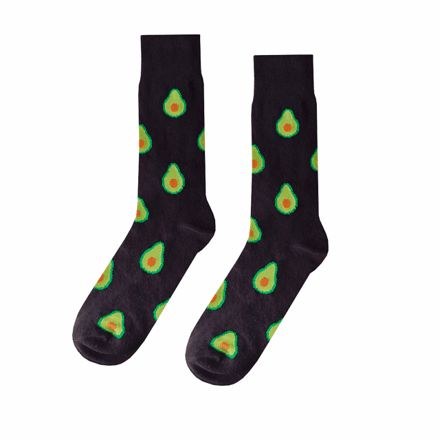 Calcetines De Aguacates Negro Divertidos Moda