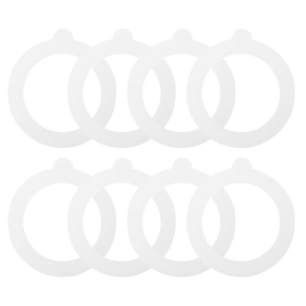 8 juntas de repuesto de silicona, juntas de goma herméticas para tapas de tarros Mason, a prueba de fugas, para conservas, de silicona, para tarros de cristal con tapa de clip, color blanco.
