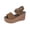 Brown, variant on Platform Wedges Sandals for Women Summer Slip on Espadrille Flatform Slides Open Toe Adjustable Buckle Bohemia Beach Sandals Yellow 36