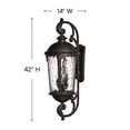 thumbnail image 3 of Hinkley Lighting 1929BK 42" Height 6-Light Lantern Outdoor Wall Sconce in Black from the Windsor Collection, 3 of 5