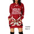 thumbnail image 4 of Sonducket Sudadera con capucha para mujer Sudadera con capucha de longitud media con estampado navideño Sudadera con capucha de manga larga para otoño Prendas para la parte del cuerpo Ciervo rojo S, 4 of 6