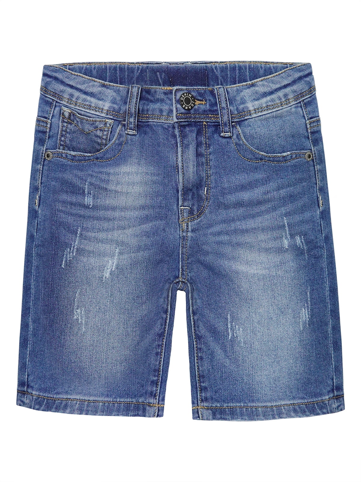 KIDSCOOL SPACE Big Girls Boys Jeans Shorts,Ripped Stretchy Simple