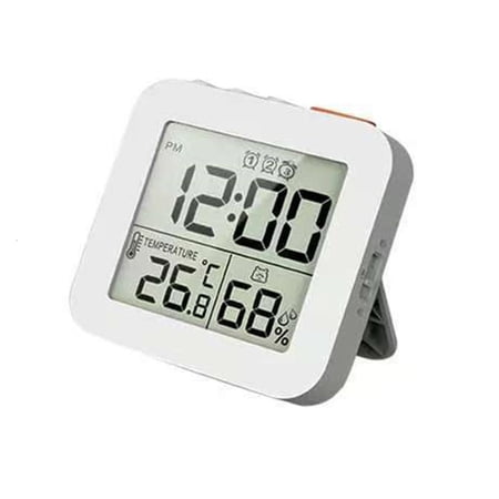 ZAXLVG Compacts Folding Alarm Clock 3 Alarms Travel Clock With LCD Display Temperature Humidity Monitor Battery Operated