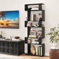 thumbnail image 2 of Costway 1 PCS Bookcase 6-Tier Bookshelf with Anti-Tipping Kit Freestanding Display Shelf Black, 2 of 9