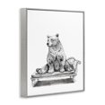 thumbnail image 3 of Stupell Industries Bear Lounging on Chaise Animals Painting Gray Framed Art Print Wall Art, 24 x 30, 3 of 8