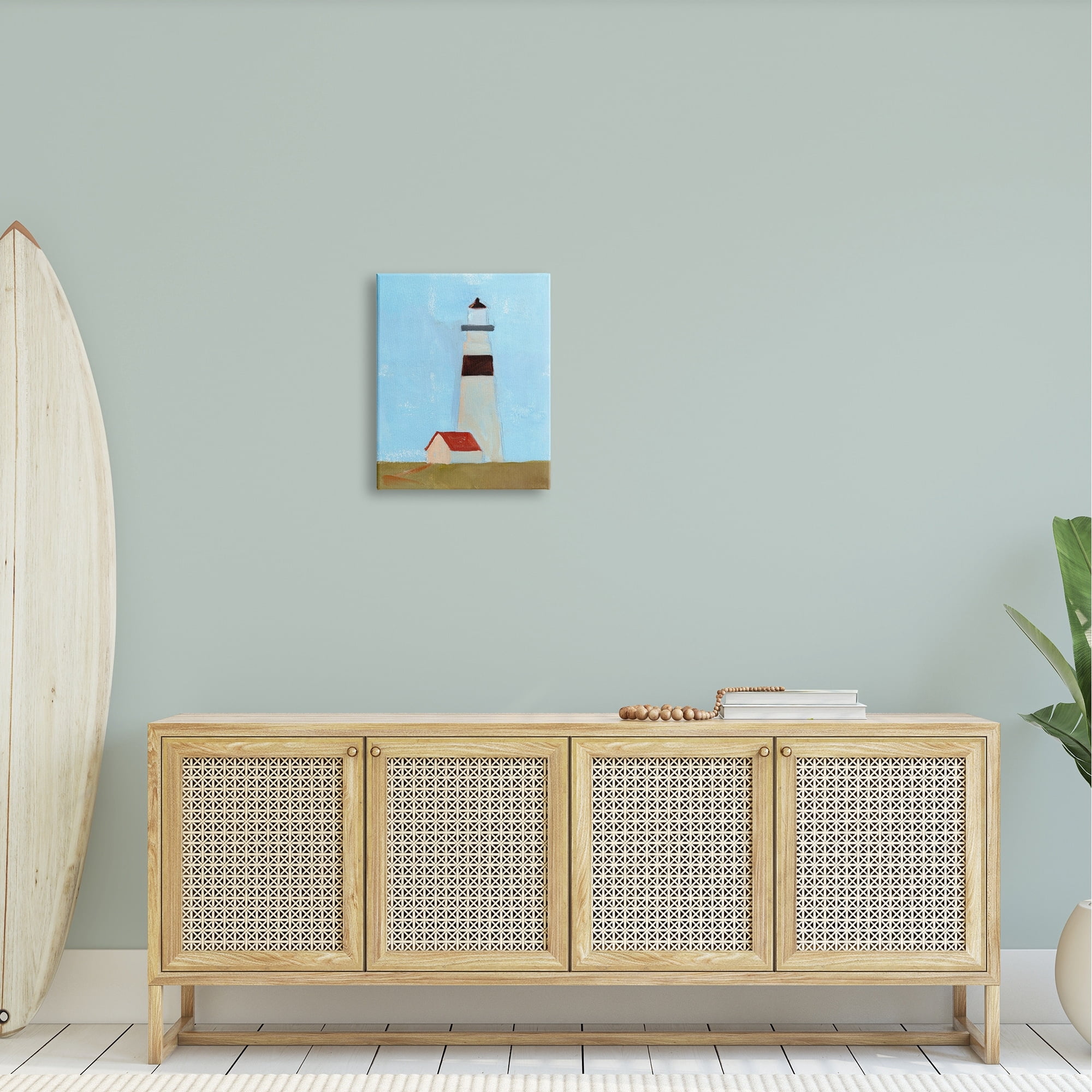 Stupell Industries Lighthouse Daytime Blue Sky Rural Grass Scene Painting Gallery Wrapped Canvas Print Wall Art, Design by Jacob Green