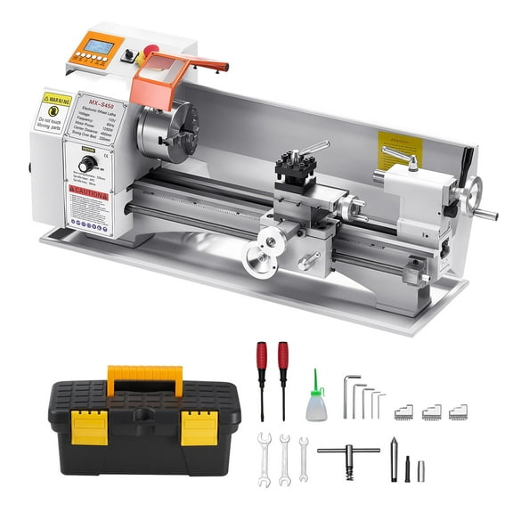 VEVOR Metal Lathe Machine, 8.7 x 18 in, Precision Bench Power Metal Lathe, Automatic Feed, 0-2500 RPM Variable Speed, 1250W Brushless Motor, for Processing Precision Parts Soft Metals Wood Plastics