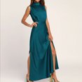 thumbnail image 4 of Vestidos de Fiesta Elegantes de noche largo con abertura lateral y cuello falso para mujer para cóctel Cgtredaw lago azul T XL para Mujer, 4 of 8