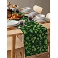 thumbnail image 6 of Green Plant Table Runner Cotton Linen 90 Inch Holiday Dresser Scarves, Spring Leaves Retro Pastoral Botanical Tablerunner for Kitchen Coffee Dining Bedroom Living Room Dinner Scarf Décor 13''x90'', 6 of 9