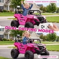 thumbnail image 4 of Ktaxon 12V Kids Electric Ride On Car w/ Parent Remote Control, Bluetooth, Lights, 3 Speeds, Powered Wheel Ride On Toy for Boys & Girls Ages 2-6, Rose Red, 4 of 9