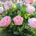 thumbnail image 4 of facefd 10-branch Artificial Rose Bouquet Simulation Floral Decor Wedding Party Cloth artificial Flower, Light Pink, 4 of 5
