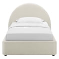 thumbnail image 5 of Platform Bed Frame, Twin Size, White, Velvet, Bedroom, Modern Contemporary Boutique HB36779, 5 of 9