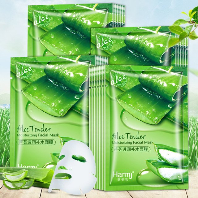 Mascarilla Facial hidratante para el cuidado de la piel, máscara Facial con ácido hialurónico, fruta Natural, planta, encogimiento de poros, Control de aceite, blanqueamiento, 50 piezas Gao Jinjia LED