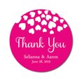 thumbnail image 1 of Darling Souvenir Round 45 Pieces Hearts Thank You Stickers Wedding Personalized Bride Groom Names And Date Envelope Seals-Fushia Pink, 1 of 4
