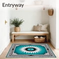thumbnail image 3 of ODIKA 6'x9' Machine Washable Non-Slip Area Rug, Exclusive Fan Collector Edition Gateway Entrance Novelty High Traffic Rug, Teal, 672636, 3 of 7