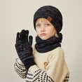 thumbnail image 2 of LIaqionyy Kids Winter Beanie Hat Scarf Gloves Set for Girls Boys 1-11Y Toddler Knitted Cap Touchscreen Mitten Neck Warmer, 2 of 3