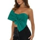 thumbnail image 4 of INSPIRAR CHIC Top de Bandeau Corto con Corsé de Corazón Sin Tirantes para Mujeres Fiesta con Lazo Verde Pavo XL, 4 of 6