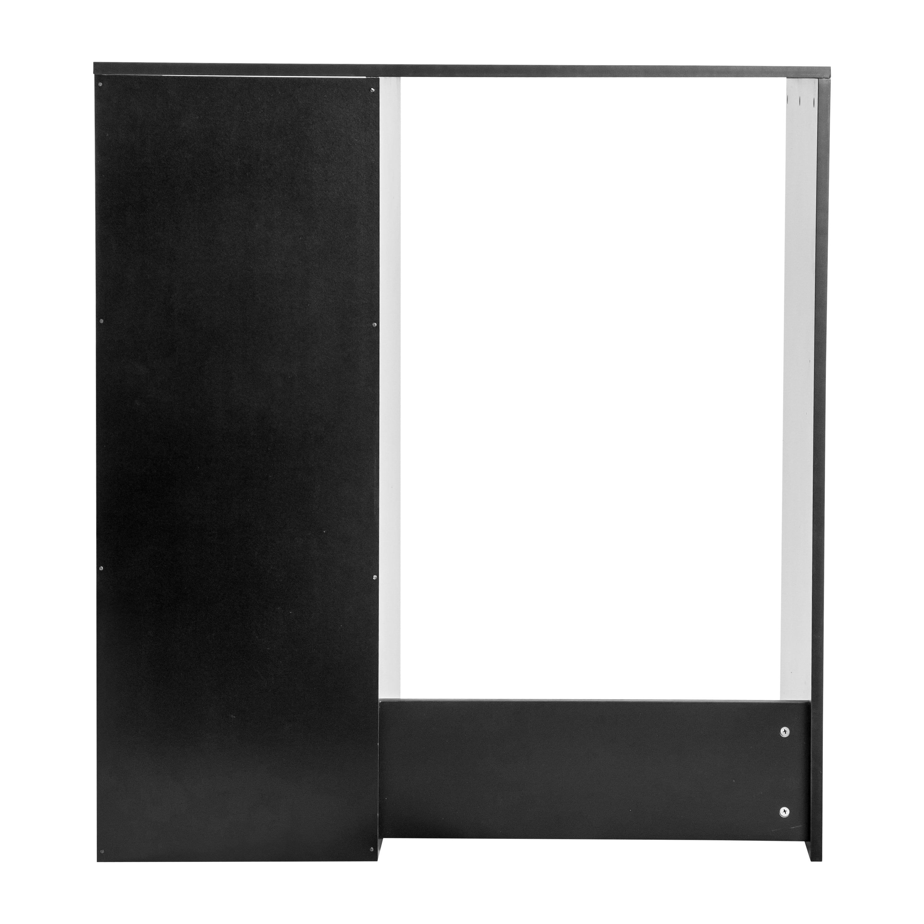 Emma + Oliver Mini Fridge Overshelf with Dual Side Cubbies in Black