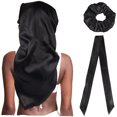 thumbnail image 6 of OFFIGAM 3-Pack Satin Hair Bonnets with Elastic Bands and Matching Satin Headbands for Braids and Natural Hair Care, 6 of 7