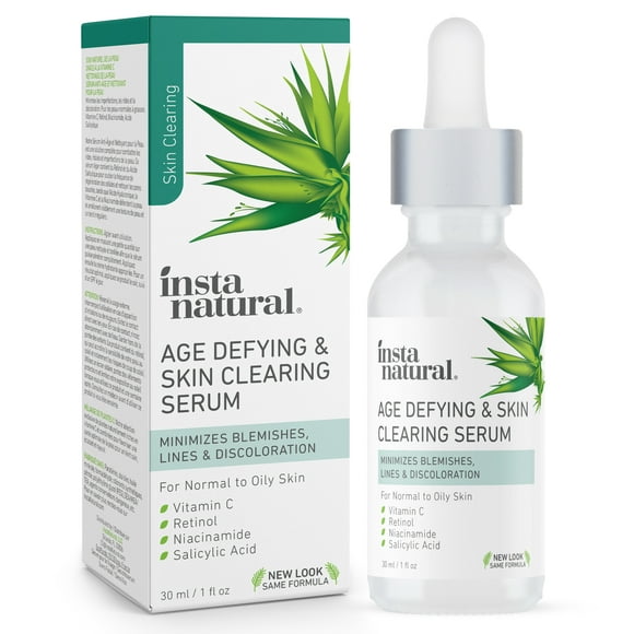 InstaNatural Age Defying & Skin Clearing Serum, Vitamin C Acne Serum, 1 oz
