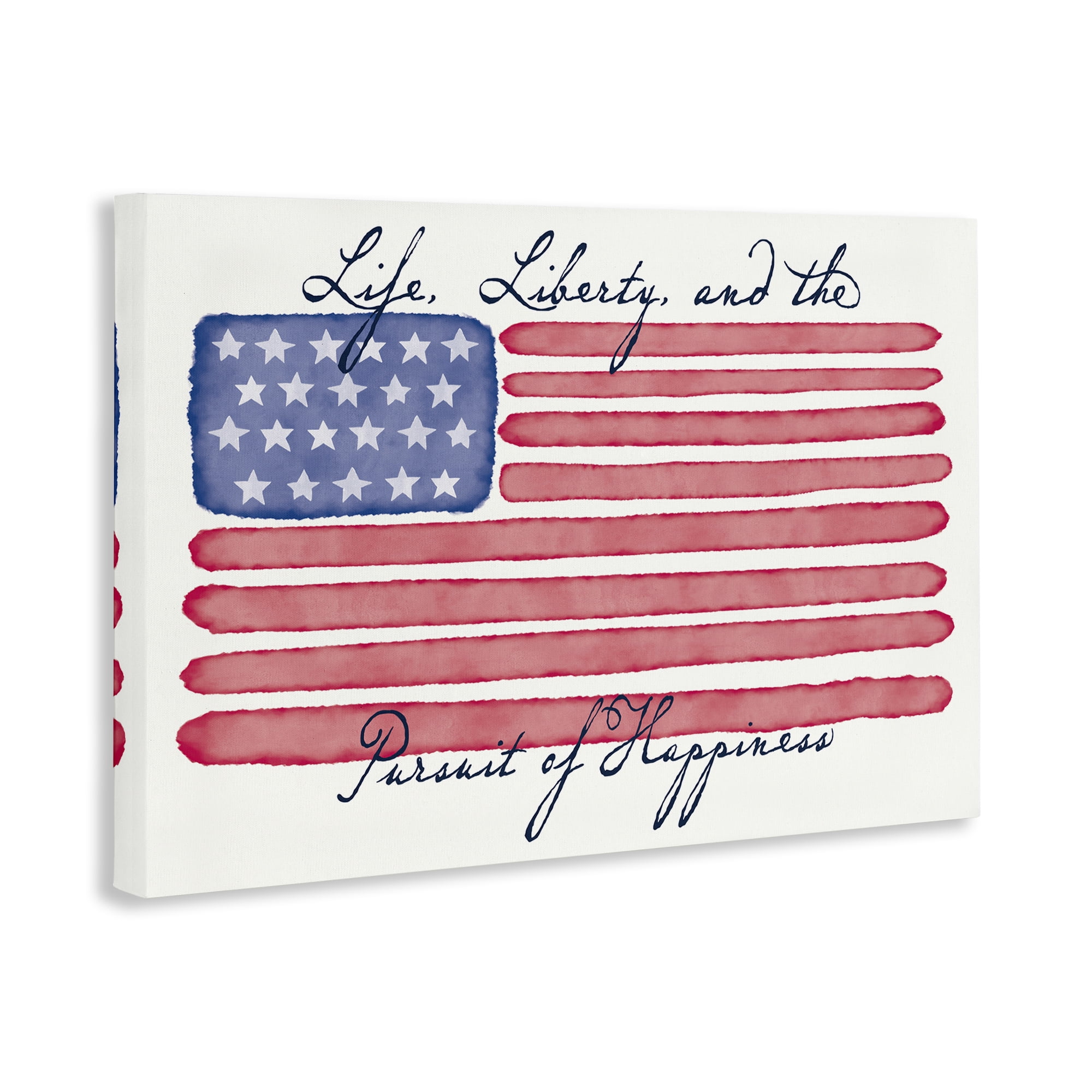 Stupell Industries All American Patriotic Phrase Patriotic Painting Wrapped Canvas Art Print Wall Art, 24 x 16