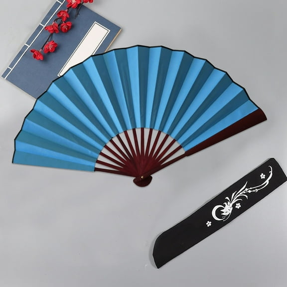 Goowood Hand Fan Foldable Silk Folding Fan 10 Inch Blank Chinese Fan for Dance Performances Themed Events and DIY Art Home Wall Decor