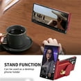 thumbnail image 7 of ELEHOLD Crossbody Wallet Case for Samsung Galaxy S22 Ultra,Premium Leather Case with Card Holders Zipper Pocket Metal Snap Stand Function Detachable Shoulder Strap Luxury Case for Women,Red, 7 of 7