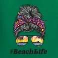 thumbnail image 2 of Messy Bun BeachLife | Cool Neon Leopard Print Bandana | Sunglasses Vaction Beach Paradise Fashion Womens Long Sleeve T-Shirt, Kelly, M, 2 of 5