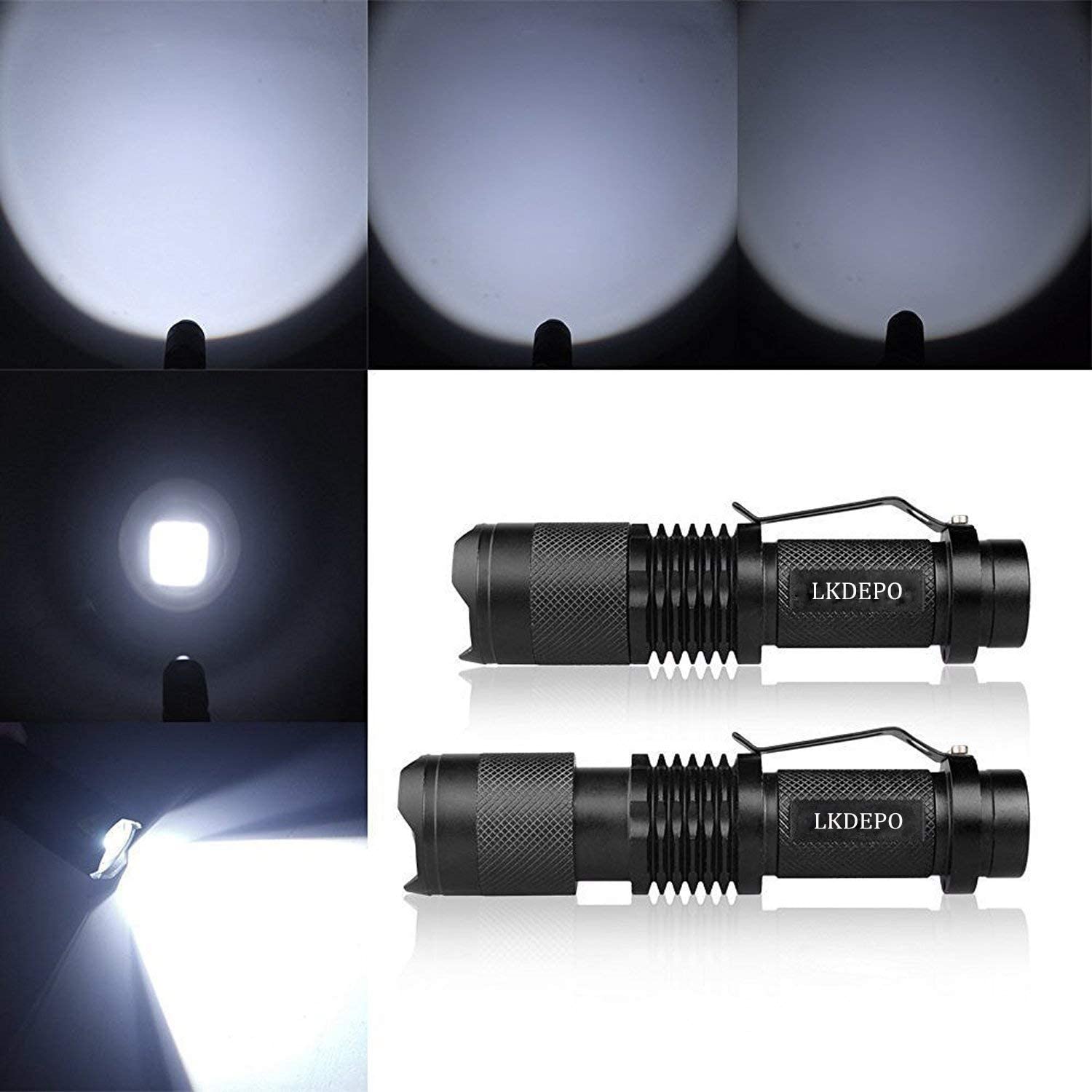 LKDEPO Led Tactical Flashlight (5 Pack) 350 Lumens Q5 Mini CREE LED