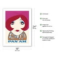 thumbnail image 2 of England - Pan American World Airways - Vintage Airline Travel Poster 1960’s - Fine Art Matte Paper Print (Unframed) 18x24in, 2 of 4