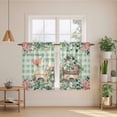thumbnail image 2 of Eucalyptus Trucks Kitchen Curtain for Berdoom Living Room Cafe 54 Inch Length, Spring Farmhouse Floral Sage Green Plaid Tiers Curtains Light Filtering Drapes Window Treatment 2 Panels 52"Wx54"L, 2 of 8