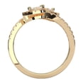 thumbnail image 4 of KEEVA JEWELS 0.85 Carat Pear & Round Cut Lab Created Diamond Bypass Ring for Women, Made in Yellow Gold Plated Silver Size 8, 4 of 6