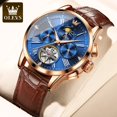thumbnail image 2 of OLEVS Men's Watch Mechanical Watches Men Automatic Wind up Waterproof Skeleton Gold Watch for Men Luxury Gift Box Set, 2 of 2