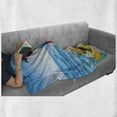 thumbnail image 6 of Ride the Wave Soft Flannel Fleece Throw Blanket, Dog in the Ocean Surfing Cool Puppy Swimming Comic Coastal Animal Picture, Cozy Plush for Indoor and Outdoor Use, 70" x 90", Blue Yellow, by Ambesonne, 6 of 6