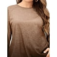 thumbnail image 3 of DYMADE Women Plus Size Long Sleeve Crew Neck Loose Trendy Pullover Gradient T-shirt, 3 of 4