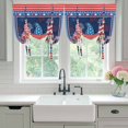 thumbnail image 4 of Independence Day Tie Up Curtains for Windows, Adjustable Balloon Window Shades, Patriotic Gnomes USA Flag Firework Kitchen Window Treatments Farmhouse Short Curtains with Rod Pocket 42"x45", 4 of 8