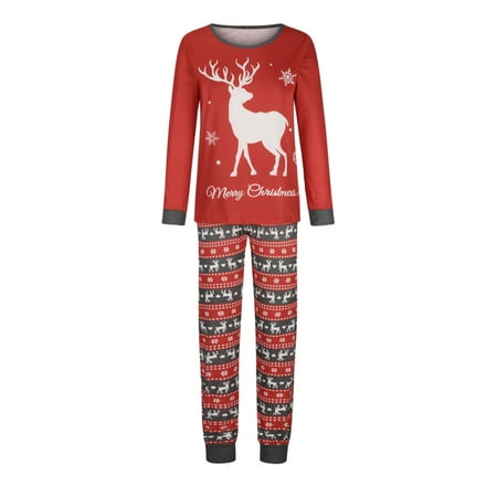 

Tepsmf Christmas Pajamas For Family Christmas Parent-Child Outfit Women Long Sleeve Parent-Child Outfit Printed Housewear Pajama Suit Top+Pants Suit (Mom) Parent-Chil Pajama Sets For Women S