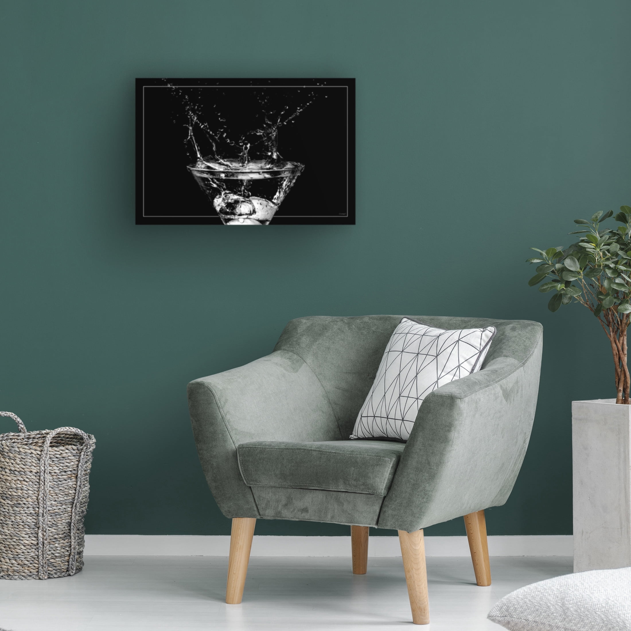 Canvas Wall Art - Gordon Semmens 'Martini Splash 14' Wall Art for Living Room, Bedroom, or Office Décor by Trademark Fine Art - 19 x 12 Inches