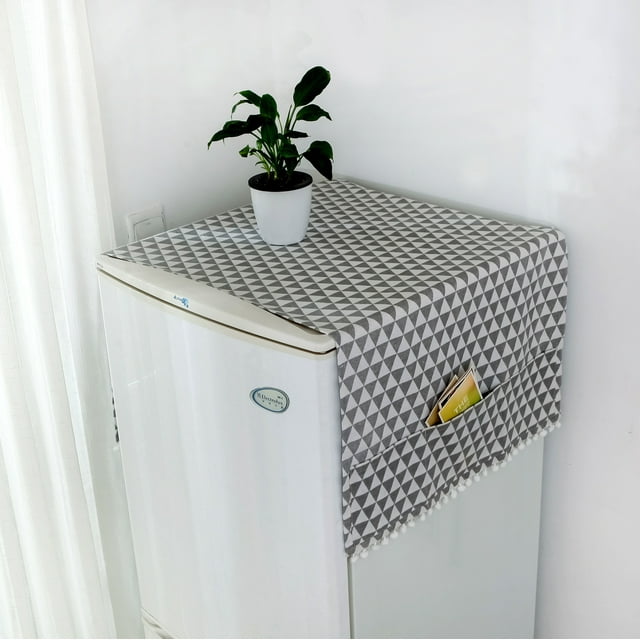 Zhuge Housse de Protection pour Réfrigérateur 1 Pce, style Campagne, Four à Micro-Ondes, Housse de Protection pour machine à Laver 90 * 30cm (triangle Gris)