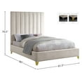 thumbnail image 3 of Meridian Furniture Via Rich Velvet King Bed in Cream, 3 of 9
