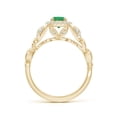 thumbnail image 2 of Angara Natural 0.45 Ct. Emerald with Diamond Halo Ring in 14K Yellow Gold for Women (Ring Size: 3.5), 2 of 10