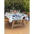 thumbnail image 2 of Outdoor Tablecloth with Umbrella Hole and Zipper, Teal Blue Eucalyptus Rectangle Table Cloth 52x70 Inch Waterproof Tablecloth, Spring Garden Floral Leaves Botanical Picnic Table Cover for Patio, 2 of 7
