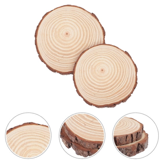 RUNROTOO 2pcs Outdoor Garden Wooden Stepping Stones Durable Log For Diy Pathway Decoration For Lawn And Garden Edging