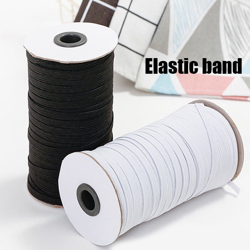 White 200-Yards Length 1//4 Width Braided Elastic Cord//Elastic Band//Elastic Rope//Bungee//White Heavy Stretch Knit Elastic Spool