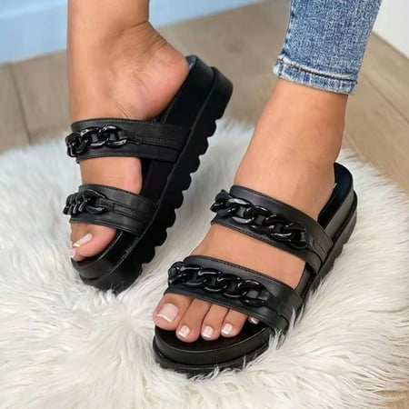 

Gubotare Sneaker Slippers Women s Nila one band low block heel sandal +Wide Widths Available Black 6.5
