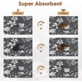 thumbnail image 3 of Coffee Mat for Countertops, Flower Botanical Grey Dish Drying Mat 2 Pcs for Kitchen Coffee Bar Accessories, Coffee Maker Espresso Machine Dish Rack Hide Stain Rubber Backed 12x19in, 3 of 6