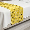 thumbnail image 2 of Queen Bee Bed Runner, Repeating Continuous Print of Striped Buzzing Flies, Decorative Accent Bedding Scarf for Hotels Homes and Guestrooms, King, Mustard Charcoal Grey, by Ambesonne, 2 of 2
