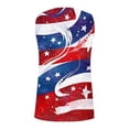 thumbnail image 5 of Qingpeng Womens American Flag Printed Ribbed Tank Tops Funny Stars Graphic Shirts Button V Neck Sleeveless Tees for 4th of July, 5 of 5