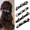 thumbnail image 1 of Newnewlooks - Pinzas para el pelo trenzadas con piedras de cristal brillantes, pinzas para el pelo trenzadas con piedras de cristal brillantes para mujeres y niñas, para peinar el cabello grueso y fin, 1 of 7